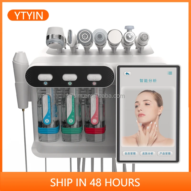 

YTYINSpa First Choice! 8 In 1 Deep Cleansing Dermabrasion Small Bubble Aqua Oxygen Peel Facial H2o2 Facial Hine