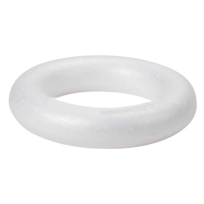 White Round Polystyrene Foam Ring For Christmas Crafts DIY Handmade Wreath Wedding Holidays Home Party Decoration