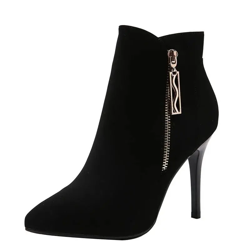 

Fashion Women Boots Autumn Ankle Boots for Women Thin Heel Zipper Casual Female Shoes Leather Boots Botas Women Shoes