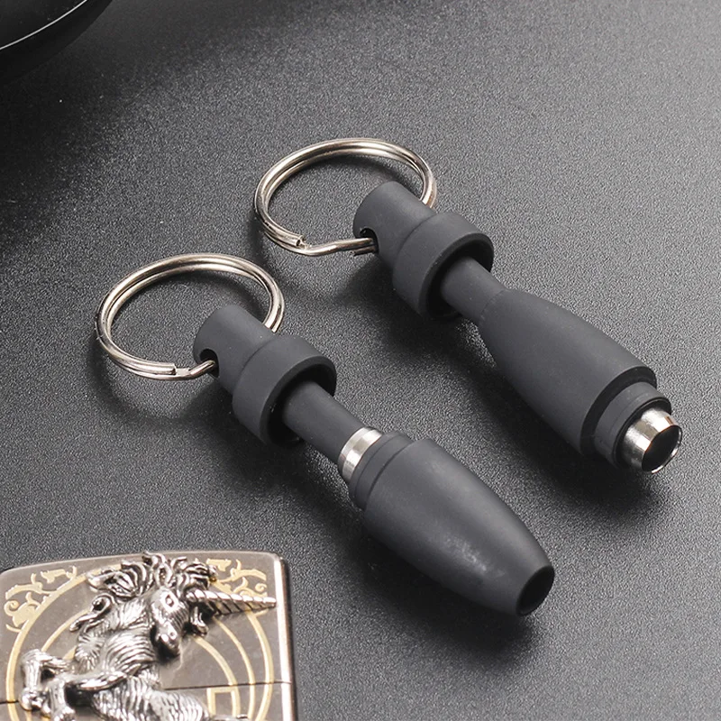 1pcs Portable cigar punch 8mm Hole with keychain gadgets for men Cigar accessories Mini Cigar Cutter