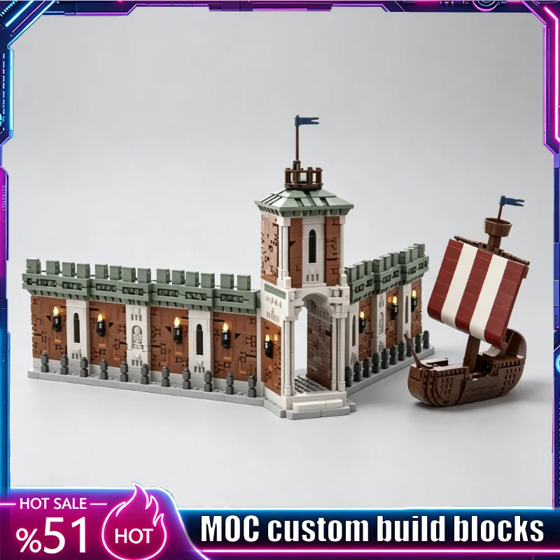 5756PCS Medieval Pirate Ship MOC Model Custom Puzzle Blocks Architecture DIY Creative Assembly Educational Toy Collection Gift