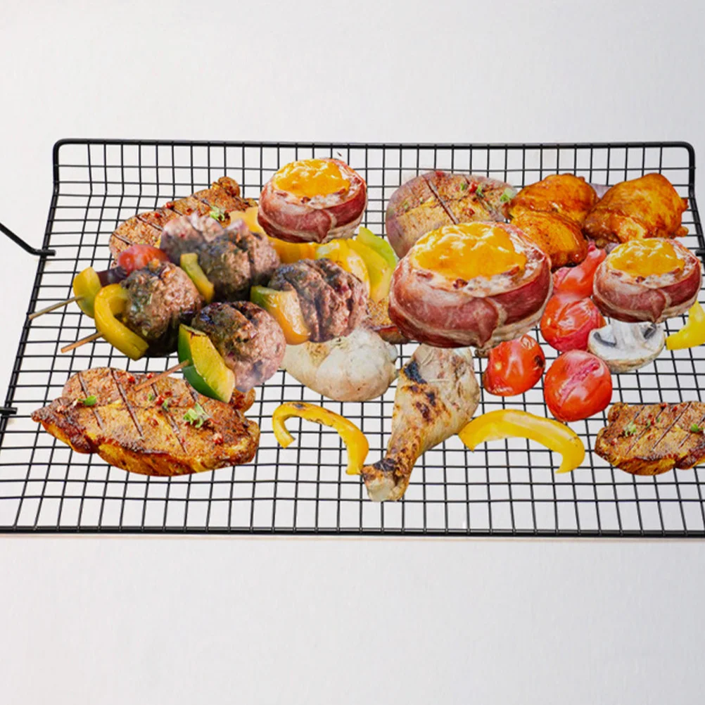

Grill Rack Bbq Net Non-Stick Cooling Rack For Baking Barbecue Draining Portable Durable Multi-Purpose Kitchen Outdoor Home Use