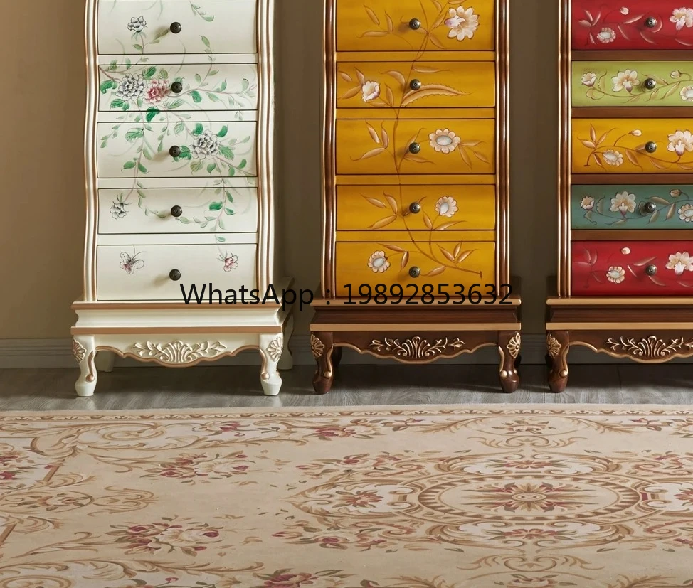 

Solid Wood Drawer Painted Jewelry Side Cabinet Storage Cabinet Organizer Tall