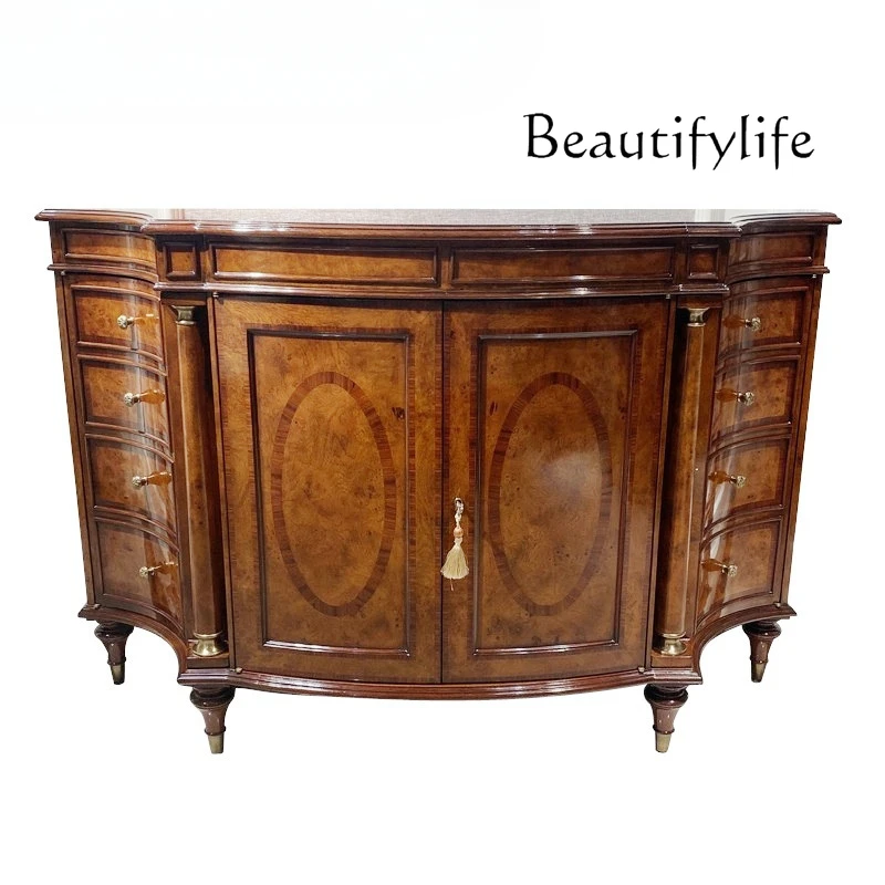 

Italian medieval style entrance foyer cabinet household simple display side cabinet