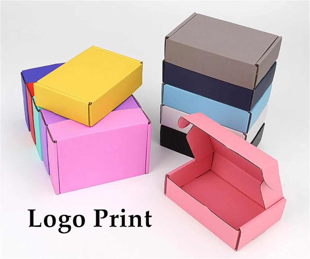 50pcs Custom High Quality Airplane Box, Express Packaging Boxes, Paper Mailbox,  Printable Logo Cloth Jewelry Aircraft Boxes