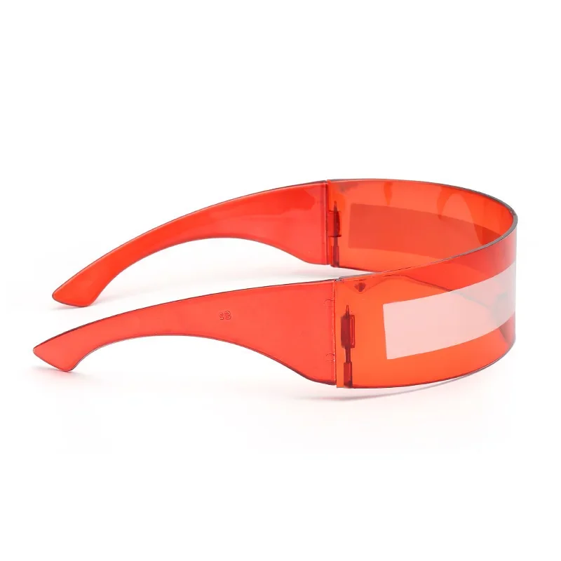 Futuristische schmale Cyclops Visier Sonnenbrille Laser Brillen UV400 Persönlichkeit verspiegelte Linse Kostüm Brillen Brille Männer Brille – Detail 9
