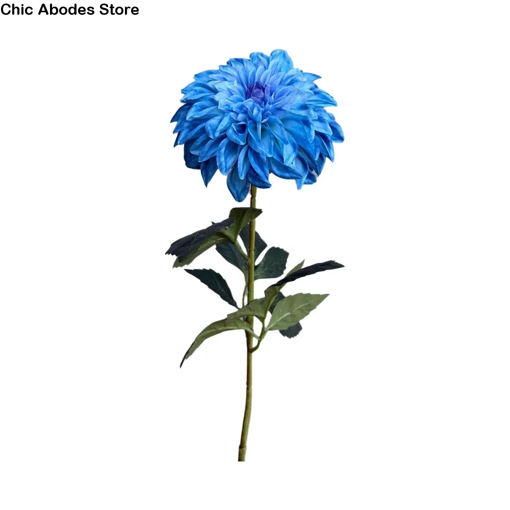 

Long Branch 3D Printed Dahlia Realistic Large Flower Fake Chrysanthemum Real Touch Artificial Faux Flower Bedroom Decor