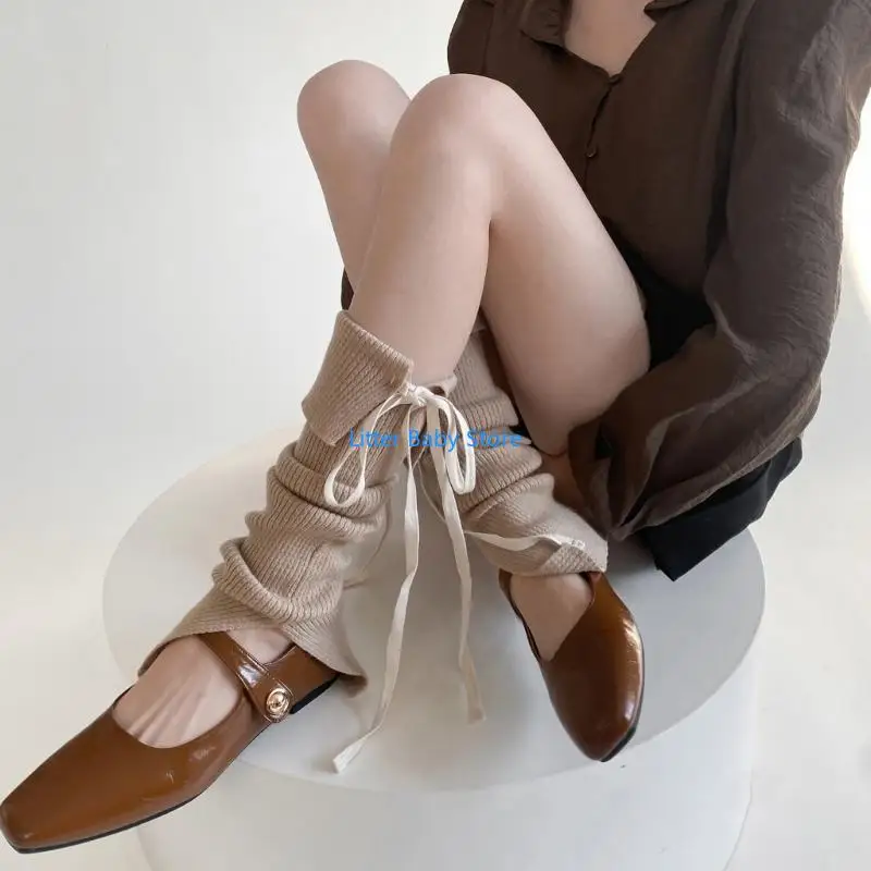 N80C أنيقة أكمام الساق فريدة من نوعها سبليت التفاصيل جوارب عصرية أكمام الساق تنفس أكمام الساق Bowknot جوارب هدية