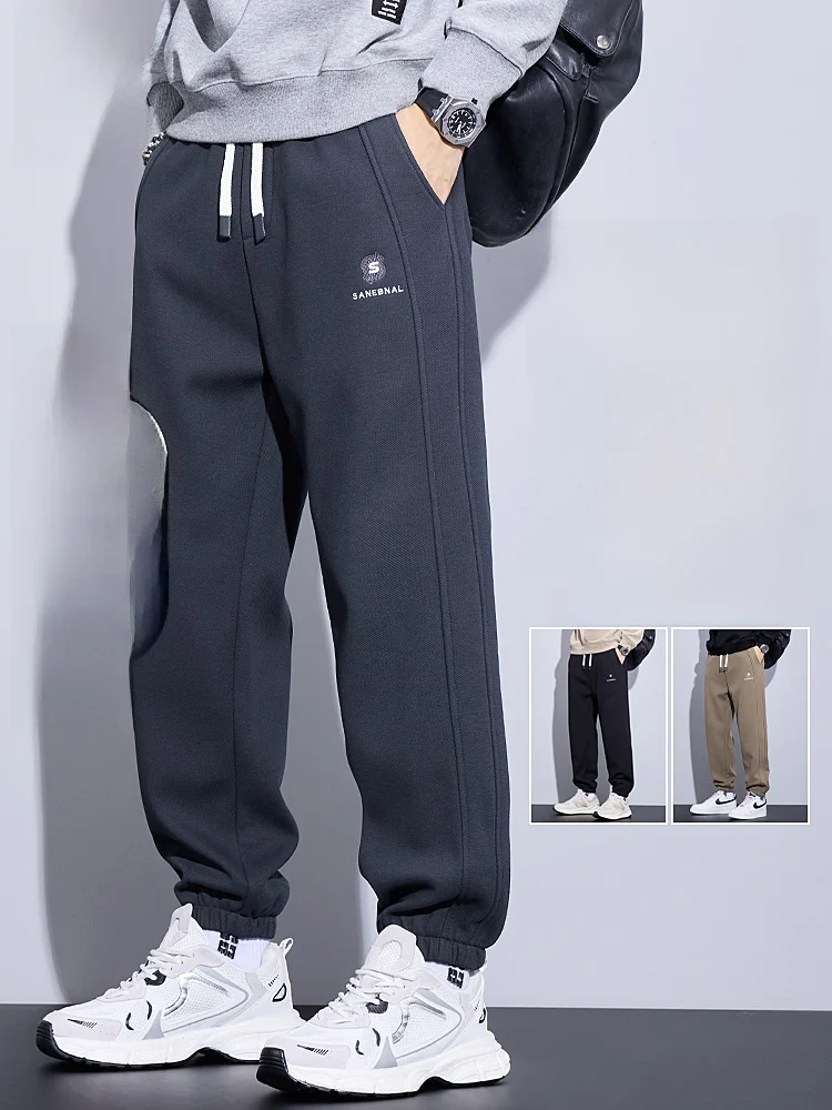 

Мужские утепленные джинсы свободного кроя с флисовой подкладкой, синие, осенне-зимние, повседневные брюки в стиле Harlan, со средней посадкой, на резинке