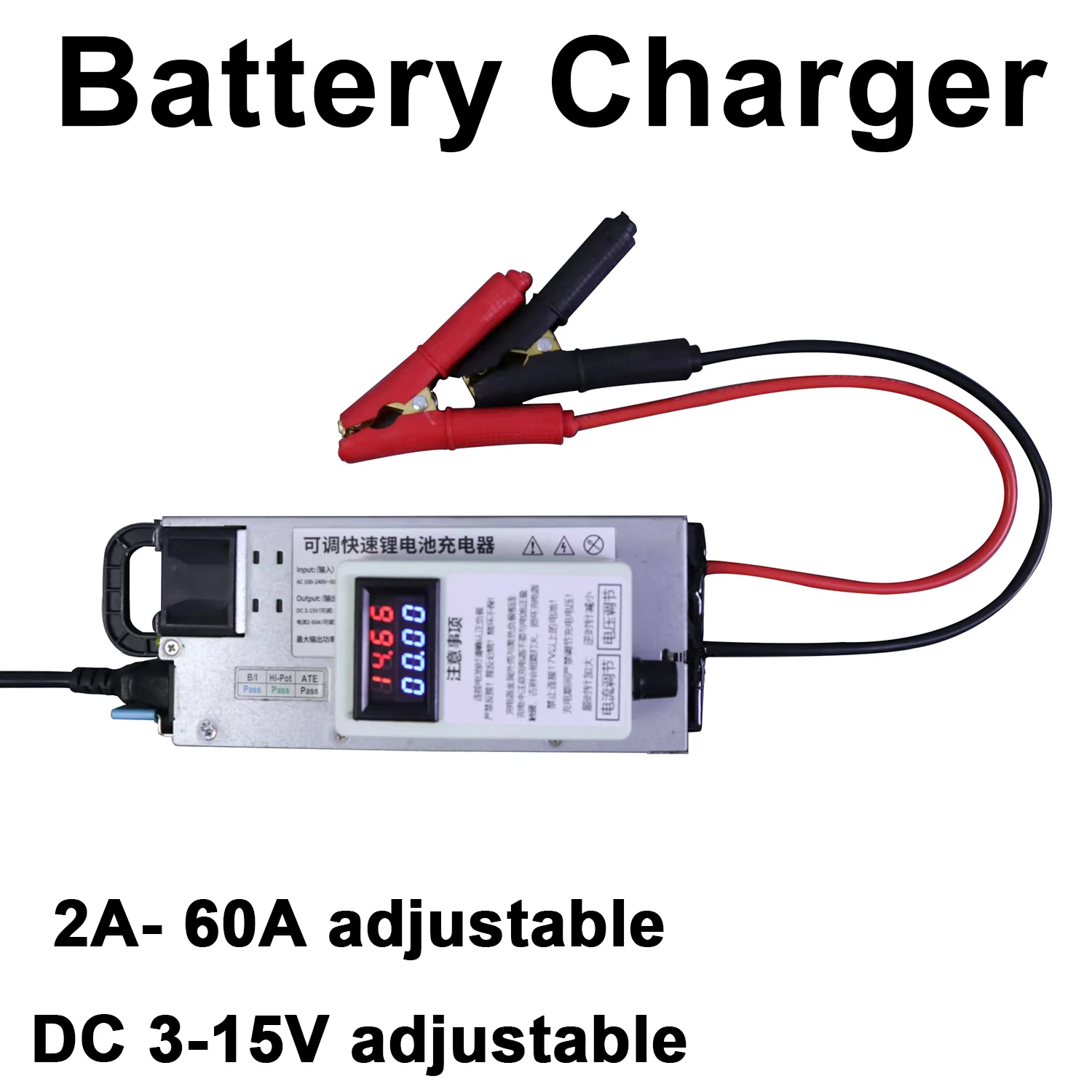 DC 3V -15V 60A Lithiumbatterijlader Verstelbaar 3,2V 3,7V 12V 12,6V 14,6V 2S 3S 4S Lifepo4 Loodzuur Lipo Li-Ion Opladen BMS