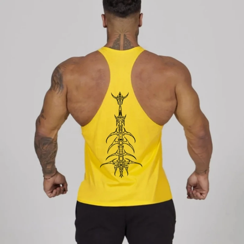 

Men's Bodybuilding Stringer Tank – Gym Fitness Vest, Heavy-Duty Pure Cotton Sleeveless Shirt for Tough Workout Sessions