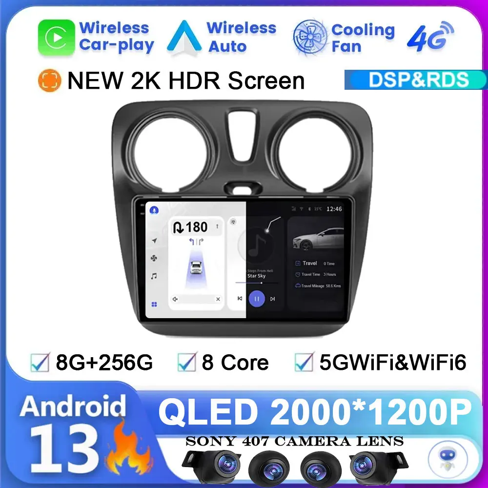 Android 14 Auto Radio For Renault Lodgy Dacia Dokker 2012 - 2020 Navigatie Multimedia Video Speler Gps Rds Dsp Wifi 4G Auto Dsp