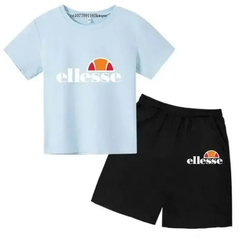 Summer Brand Fashion Children T-shirt + Shorts Set 2pcs Short Sleeve Casual Suit Kid Boy Girl Clothing Letter Printed Streetwear