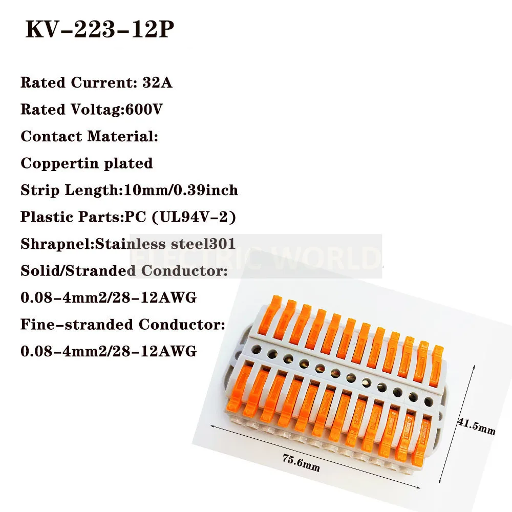 Quick Wire Connectors push-in Terminal Block Wire Connection mini fast Universal Compact Wiring Connector Plug Cable Connector