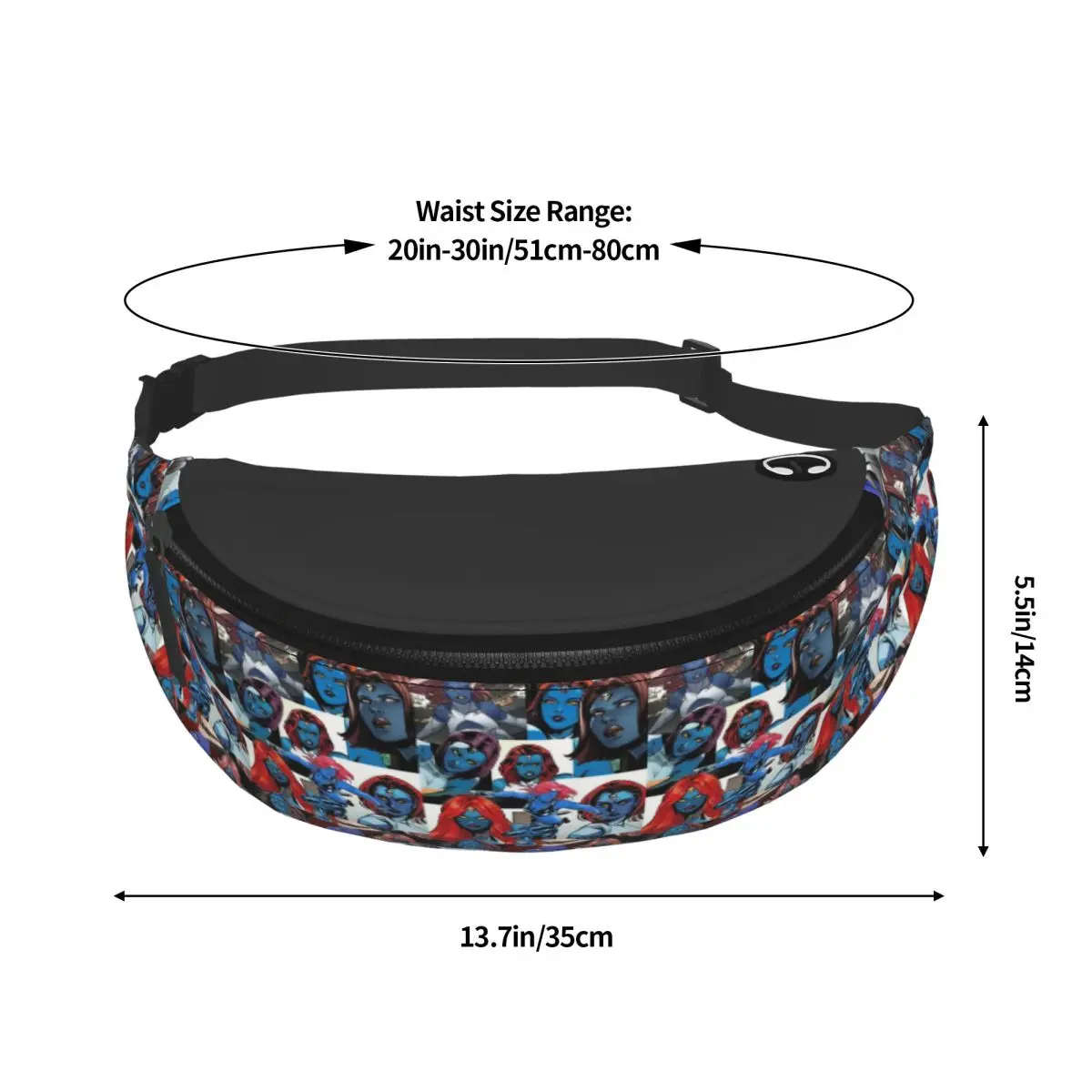 Custom Mystique Fanny Pack Mannen Vrouwen X-Mannen Crossbody Heuptas Voor Lopende Telefoon Geld Pouch