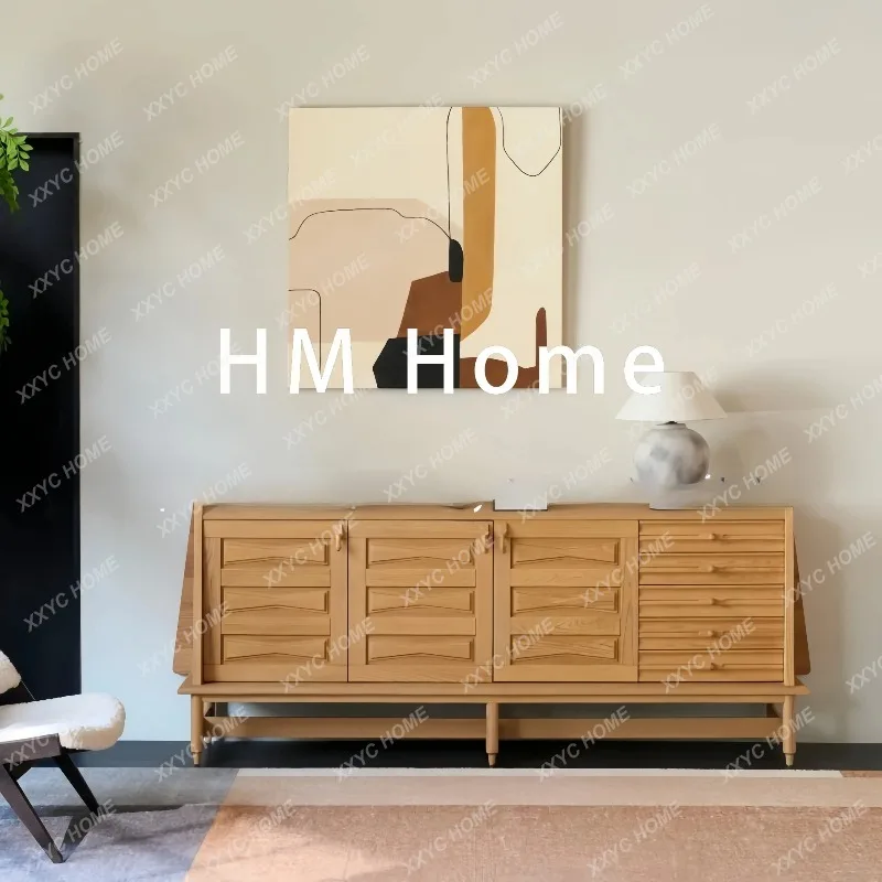 XXMedieval light luxury solid wood  side cabinet storage cabinet living room simple modern multi-functional furniture