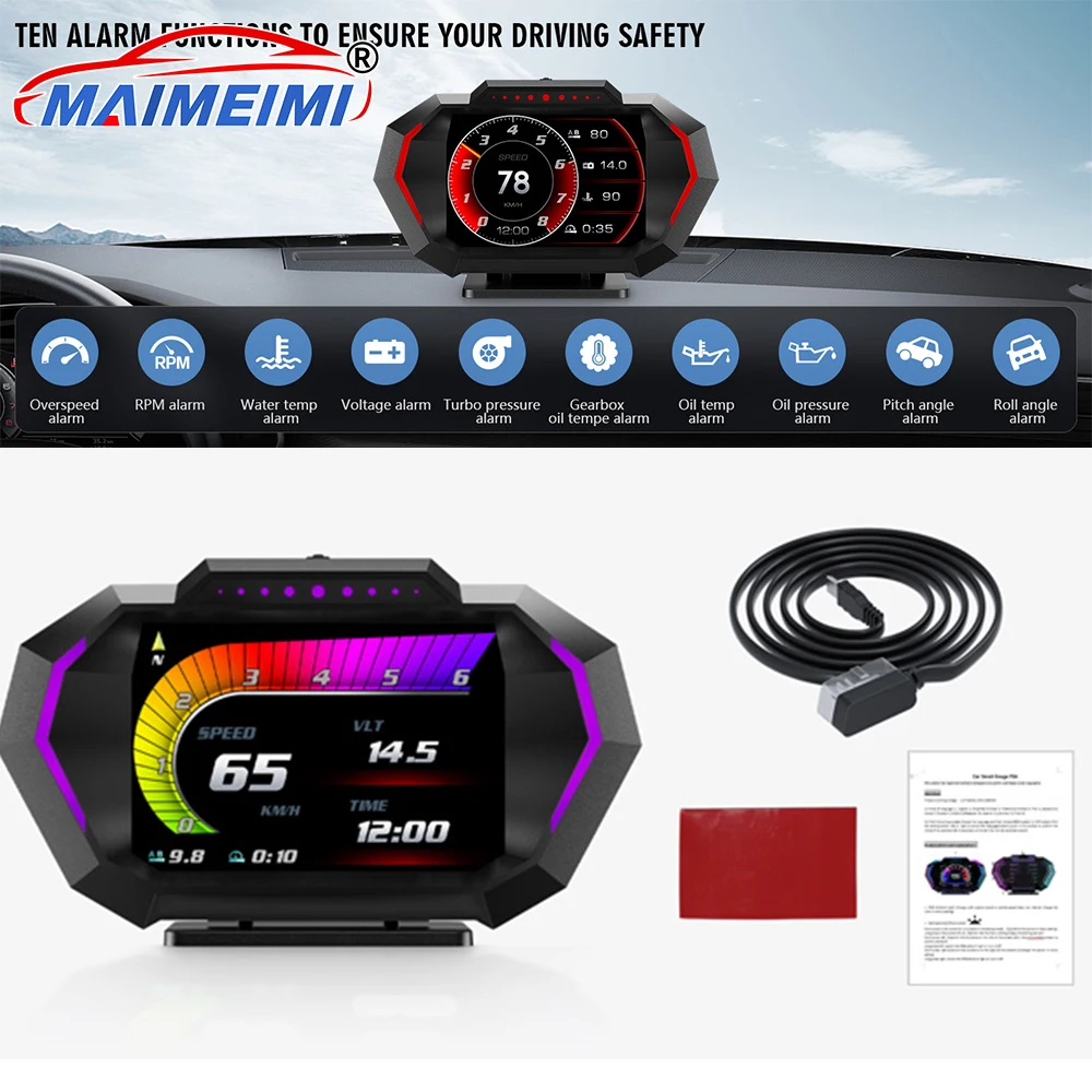 OBD+GPS Speedometer on-board Computer Multi-function Intelligent Digital Dashboard fuel consumption Car Head Up Display