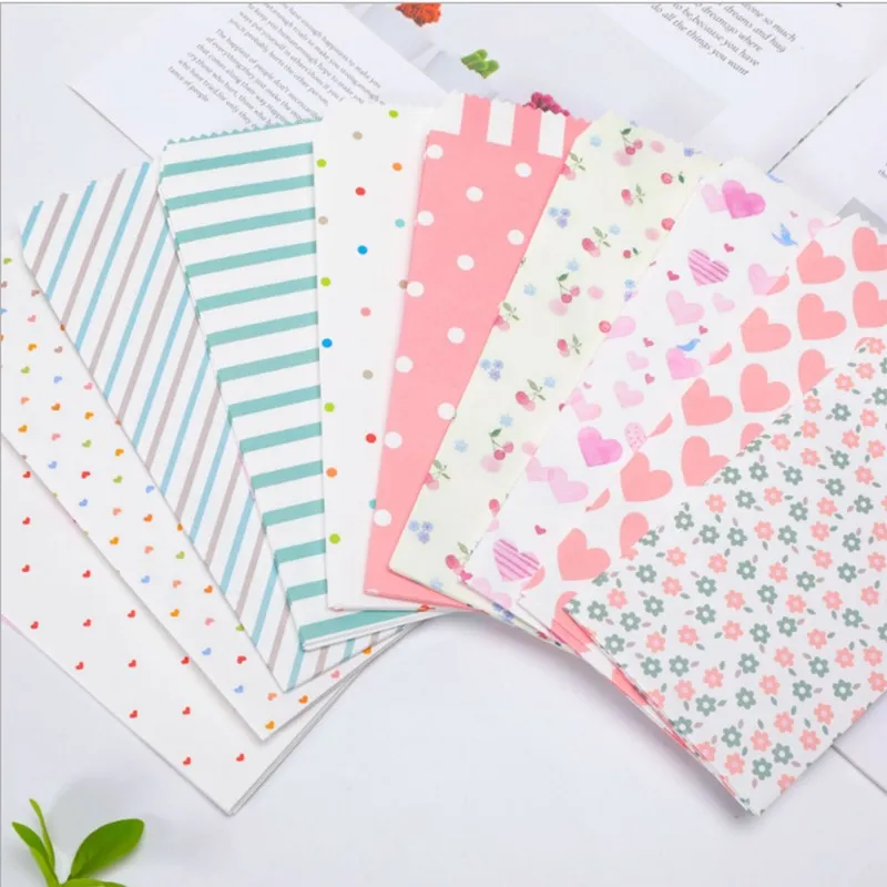 

20pcs cartoon envelope pattern mixed mailer paper envelopes for letters love stripe DIY 19.5*9CM