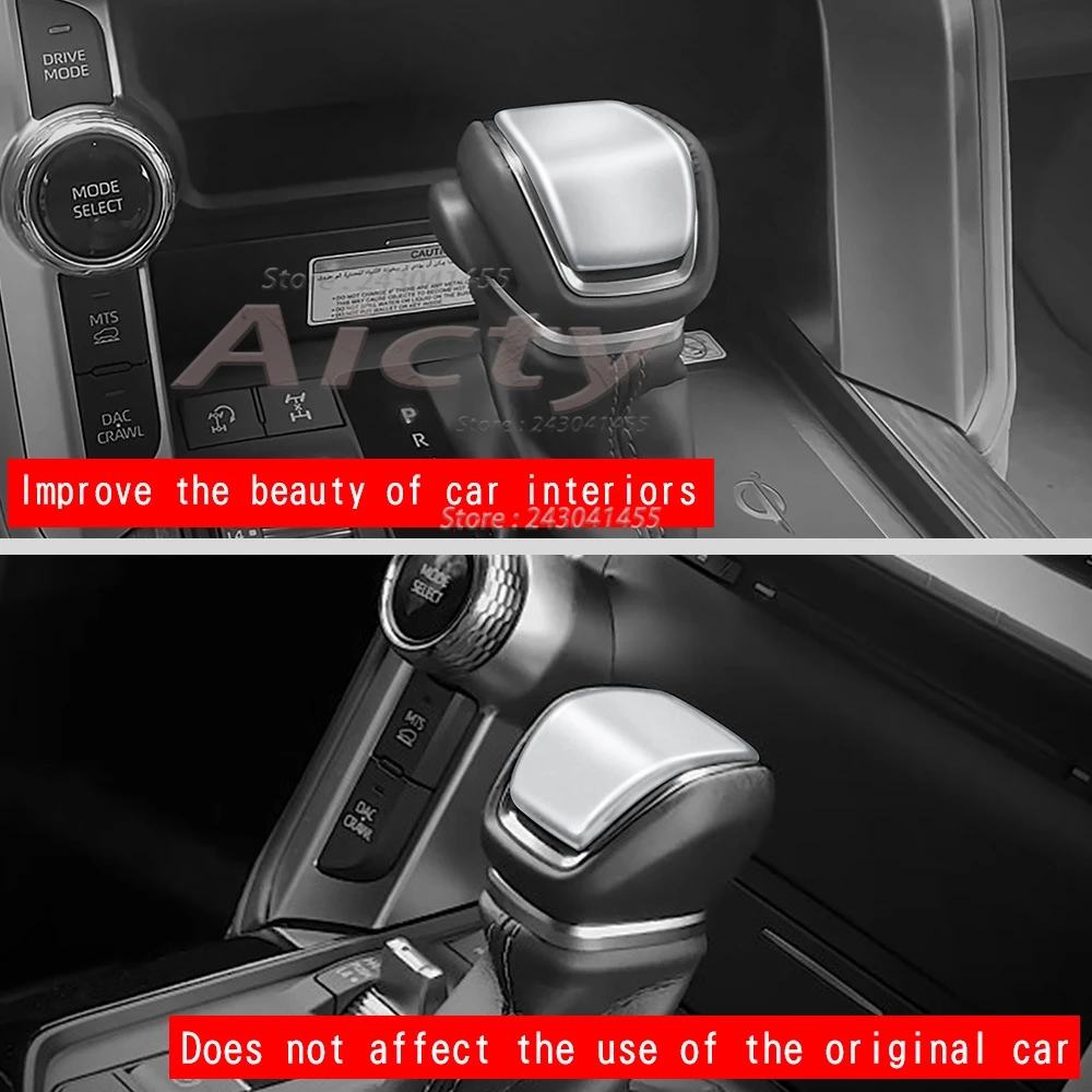 

For Toyota Land Cruiser 300 LC300 2022 2023 2024 ABS Carbon Fiber Car Gear Shift Head Knob Handle Cover Trim Sticker car styling