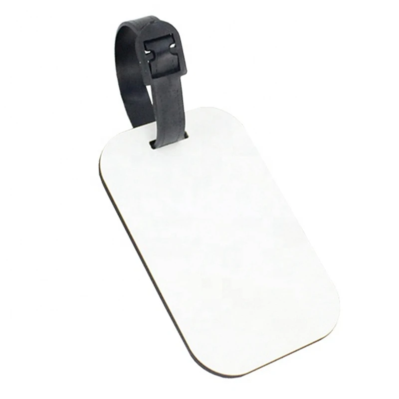 30PCS Sublimation Blank Luggage Tags White Blank Travel Bag Baggage Tags With Strap Double Sided Suitcase Label Tag