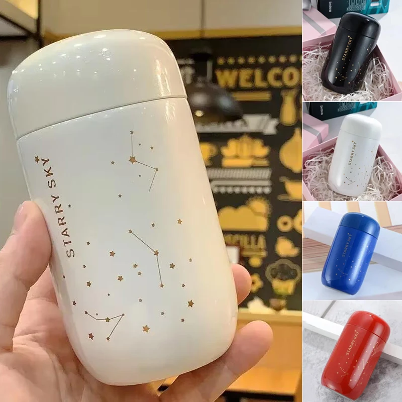 Botella termo cielo estrellado Mini taza de café a prueba de fugas de pequeña capacidad termo de vacío de acero inoxidable 304 botella térmica de 200ML
