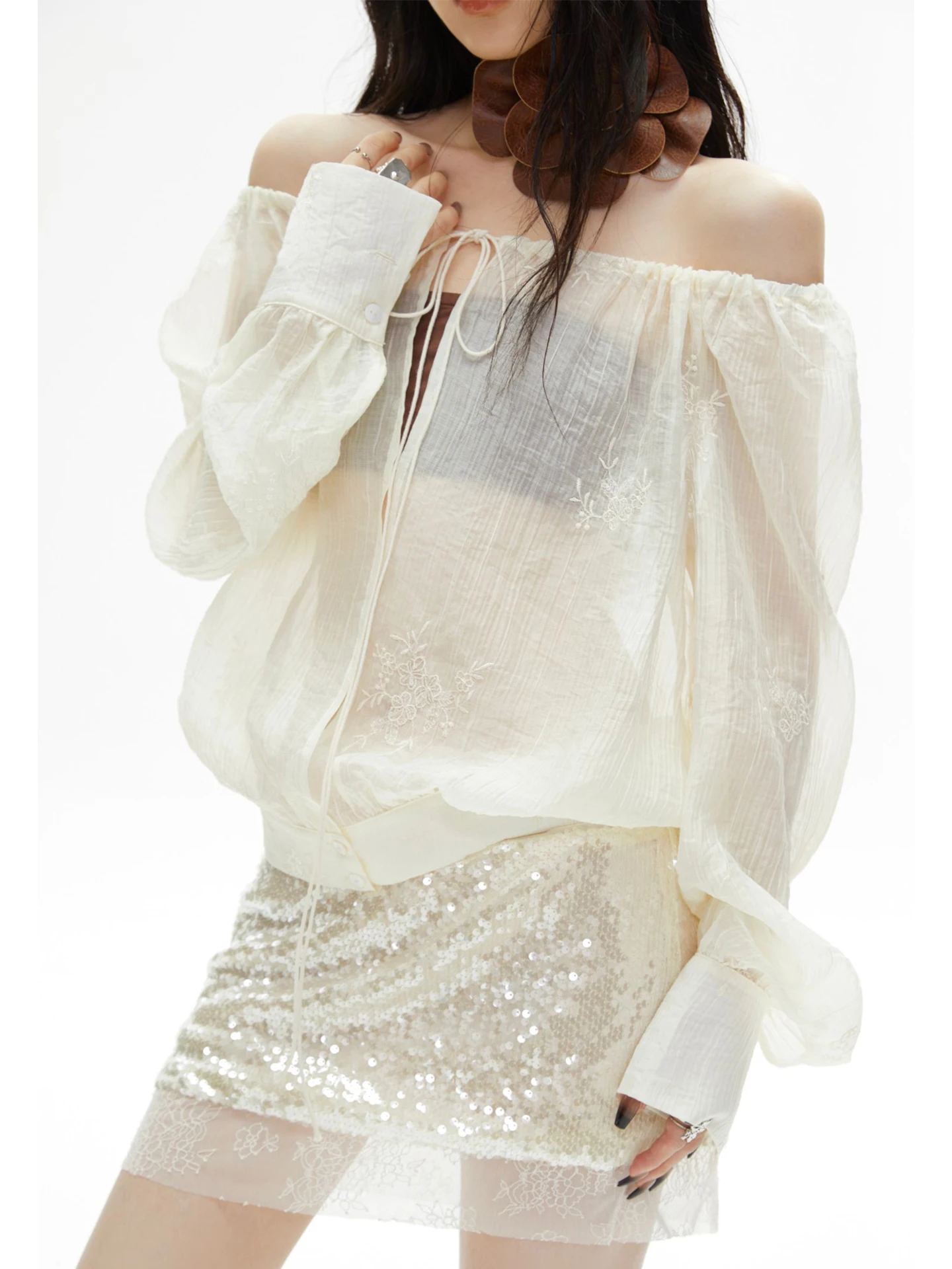 Sequin Fabric Panel - Low Waist Shiny Sequin Lace Paneling