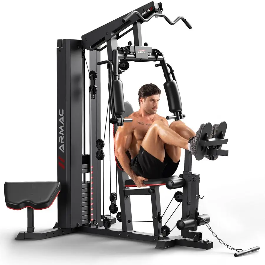 

Home Gym Equipment, 150LBS Weight Stack, Full Body Workout Machine with Pulley System for Strength Training , TURBOLOADINGTEXT