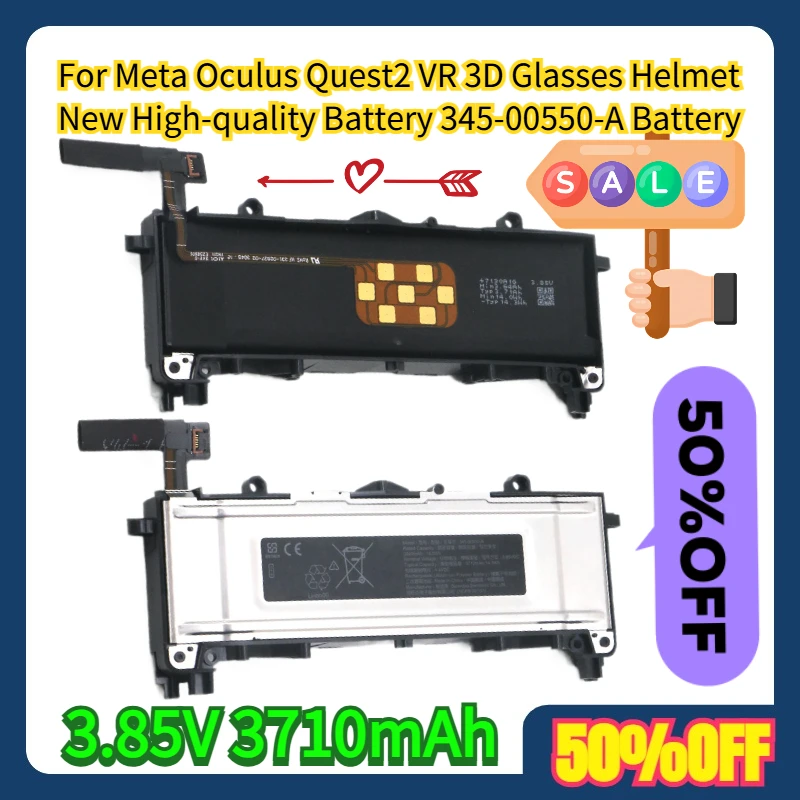 

For Meta Oculus Quest2 VR 3D Glasses Helmet New High-quality Battery 345-00550-A 3.85V 3710mAh Battery