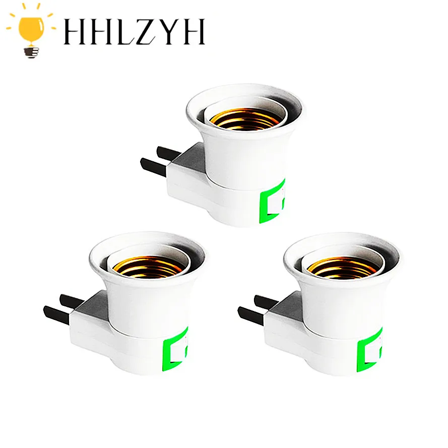 

HHLZYH Screw Mouth E27 Lamp Holder With Switch EU Plug Holder EU Lamp Holder Converter Power On-Off Control Adapter