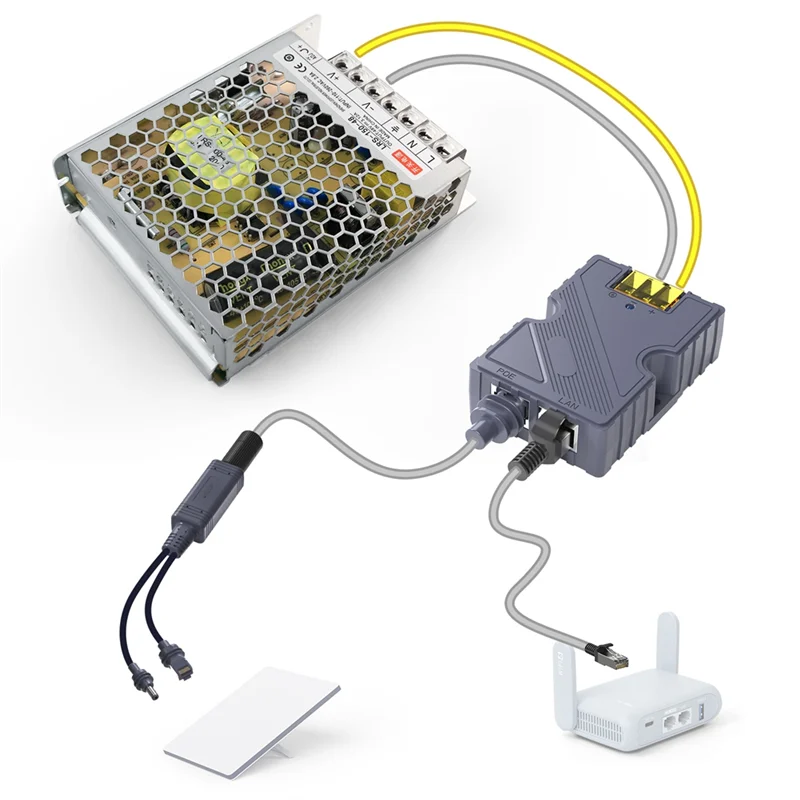 

ABT-для Starlink Mini Poe 150 Вт Gige Пассивная защита от электростатического разряда 12 В Мини-адаптер Starlink Разветвитель переменного тока 180-260 В до 48 В/3 А Мощность