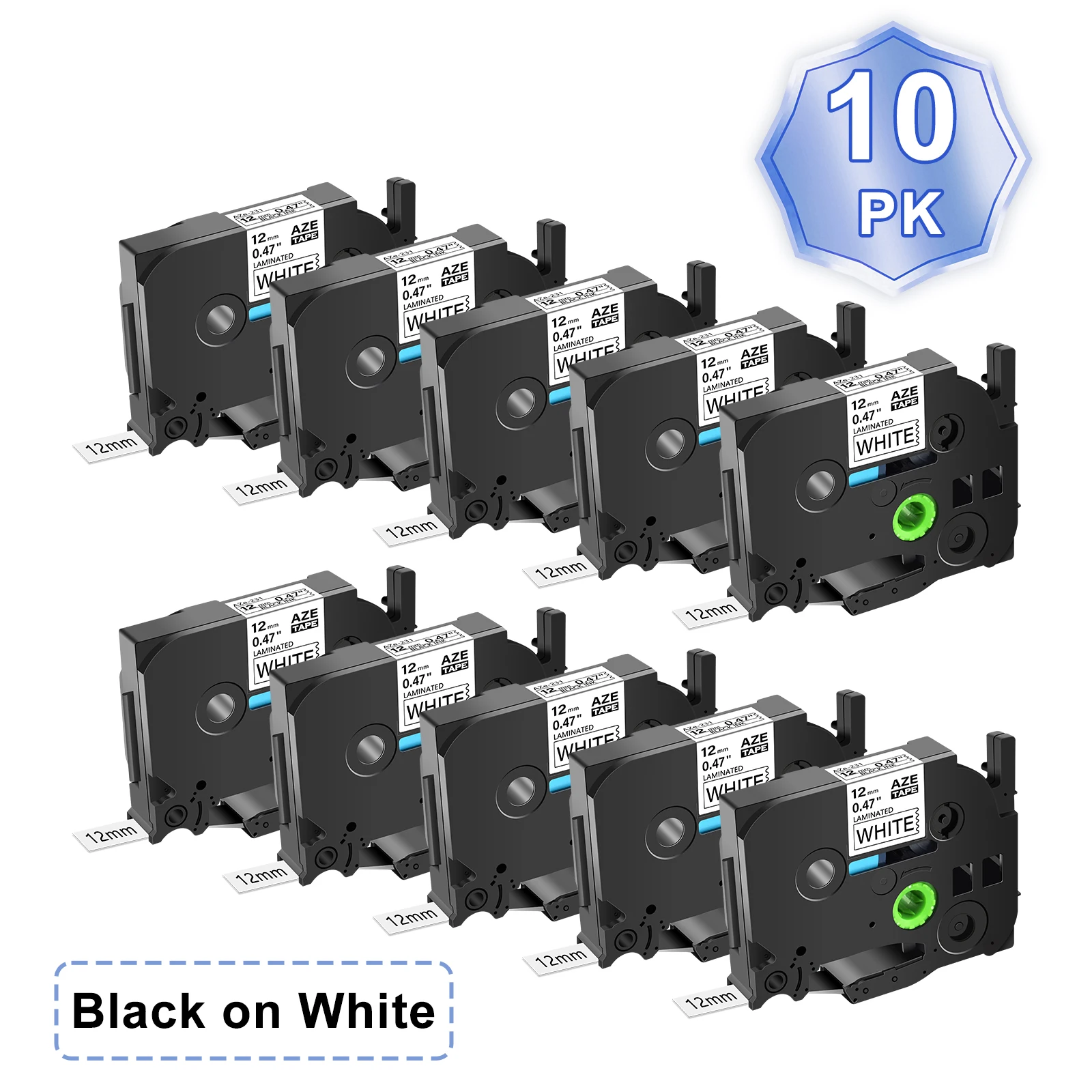 

5PK/10PK AZE-FX231 Compatible for Brother Flexible ID Laminated Tapes TZ TZe-231 TZ-241 Label Ribbon for P-Touch Label Printer