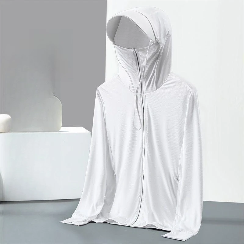 

Summer New Ice Silk Sunscreen Clothes Men's Summer Outdoor Skin Clothes UV Protection Light And Transparent