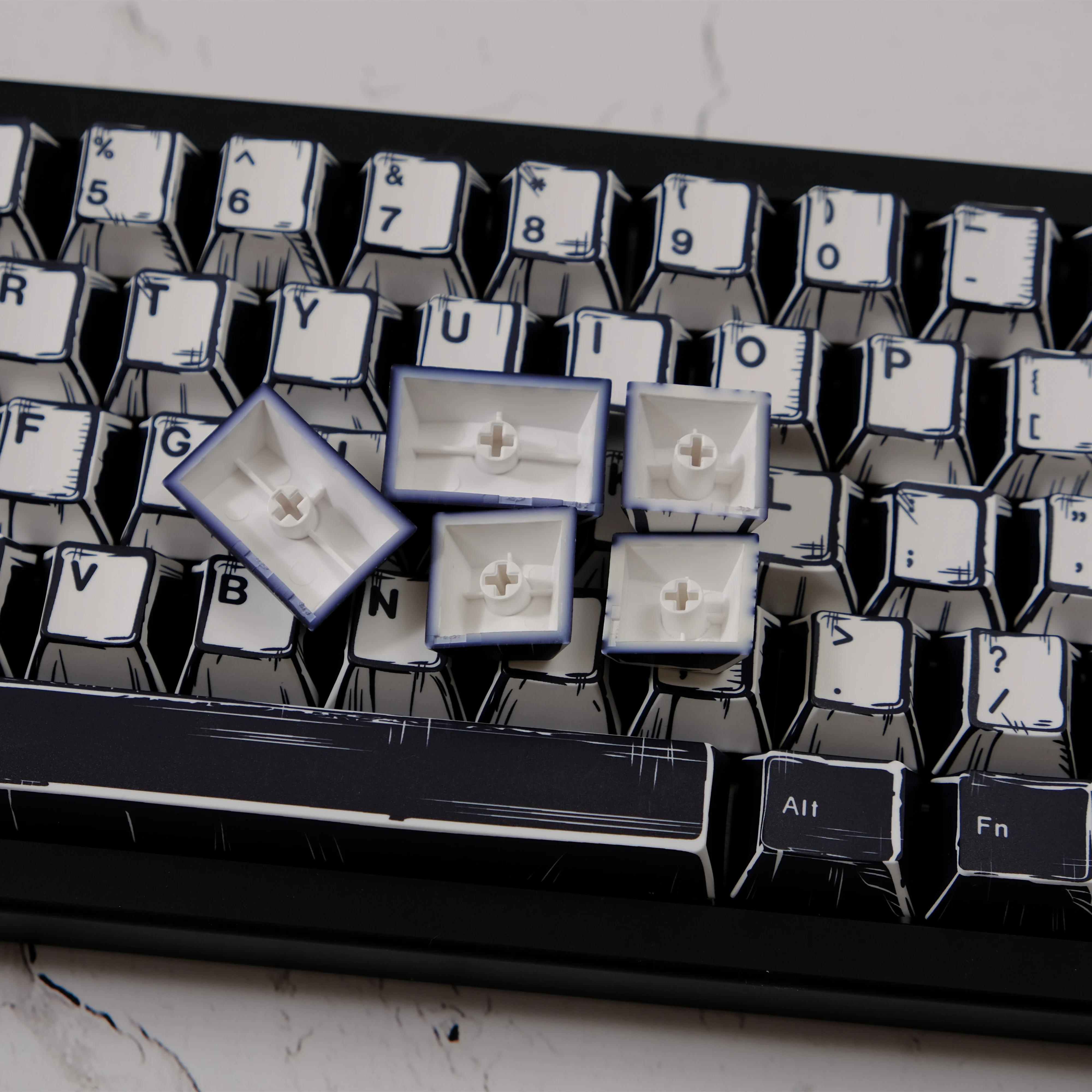 GMK WOB Keycaps การ์ตูนสไตล์โปรไฟล์เชอร์รี่ PBT Dye-Sub 151 คีย์สําหรับคีย์บอร์ด Thicken Keycaps Wooting ISO