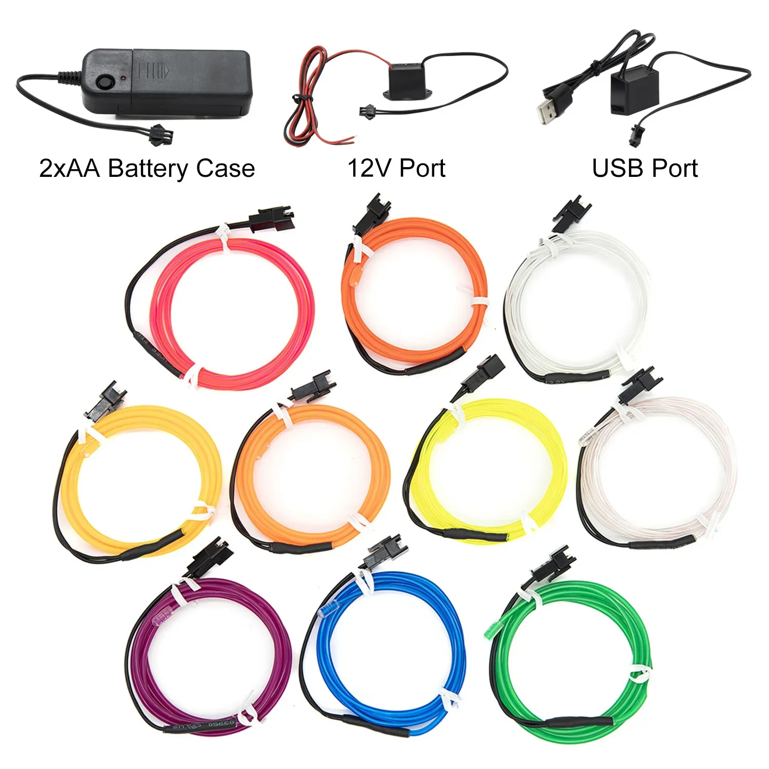 Luz De neón Flexible, cable EL De 1-5m y 10m