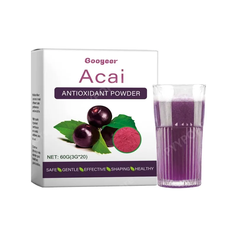 Googler Acai Antioxidant Powder Blueberry Flavor - Supports Body Detoxification and Immunity 60g Daily Mixed Drink