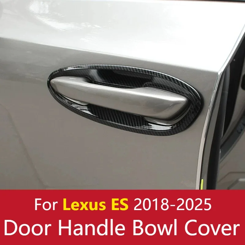 Door Handle Bowl Cover Perfect Fit Carbon Fiber Exterior Trim Anti-scratch Mod Car Accessories For Lexus ES200/ES300h 2018-2025