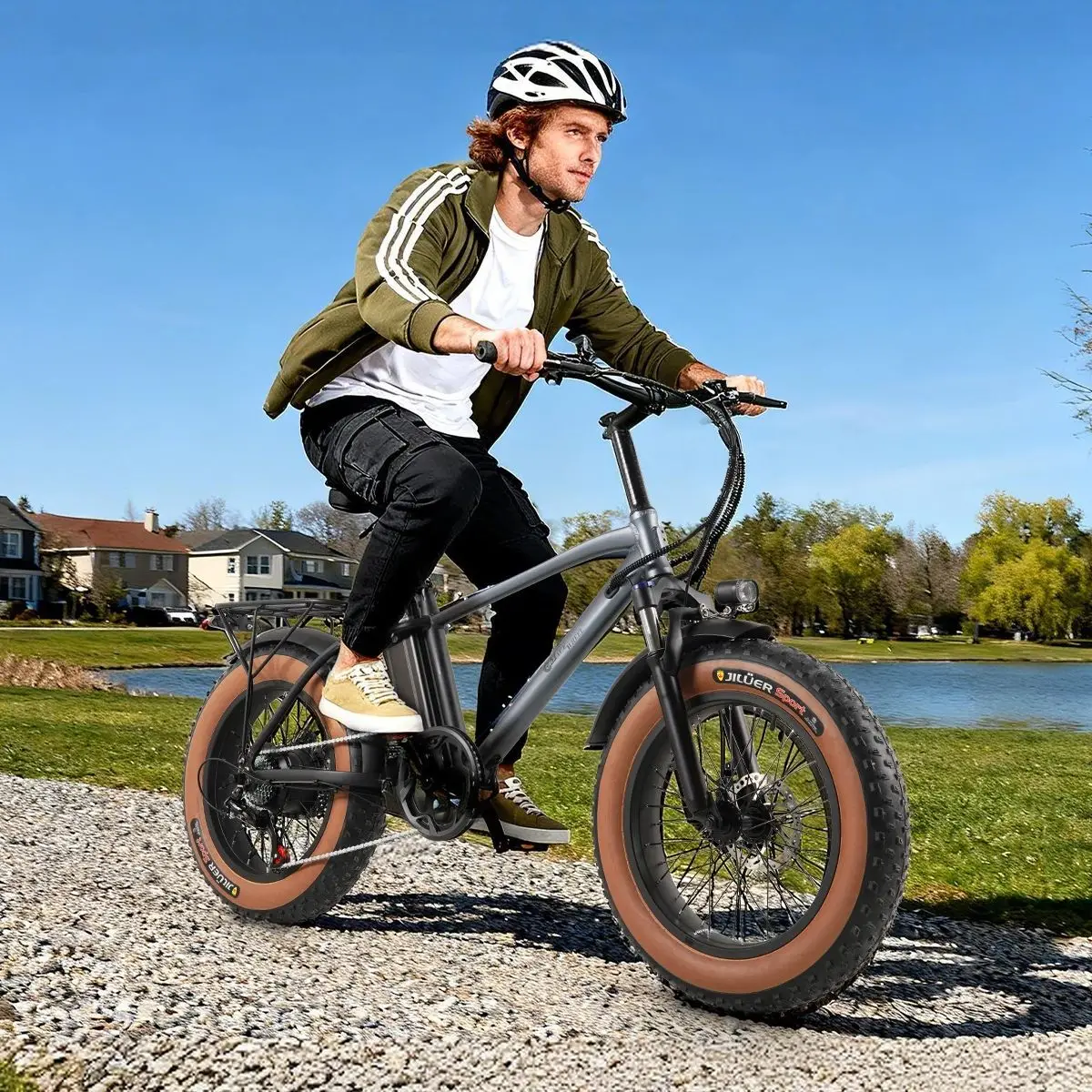 

Электровелосипед cmacewheel T20 для взрослых, пиковая мощность 950 Вт, электрический горный велосипед с широкими шинами 20 дюймов, съемная батарея 48В 18Ач, запас хода 65 км