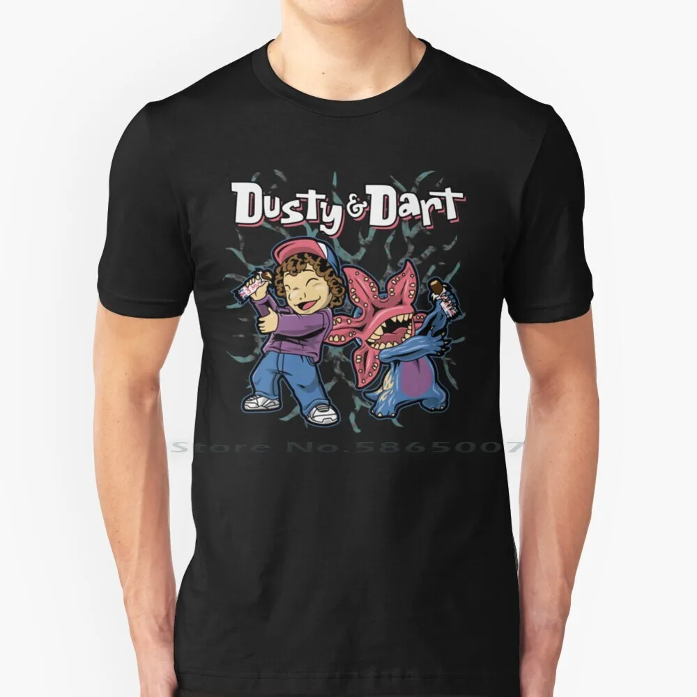 Dusty And Dart T Shirt 100% Cotton Dusty Dartagnan Dustin Demodog Demogorgon Pet Monster Cute Big Size 6xl Tee Gift Fashion