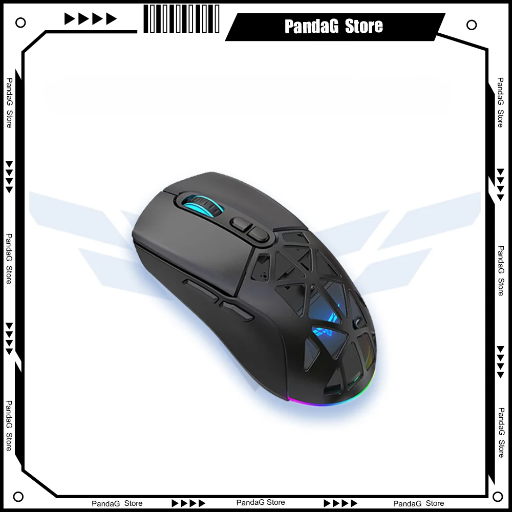 M17 Wireless Mouse 2.4G Bluetooth Wired PAW3325 Sensor 650mah Large Battery RGB Lights Lightweight Skeleton Design Gaming Office