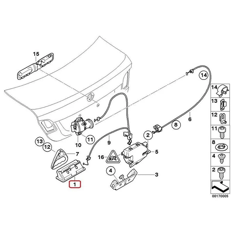 2X 51247118158 Trunk Lid Lock Release Push Button Boot Tailgate Handle Switch For-BMW E60 E90 E91 E92 E92 E93 E70 E71