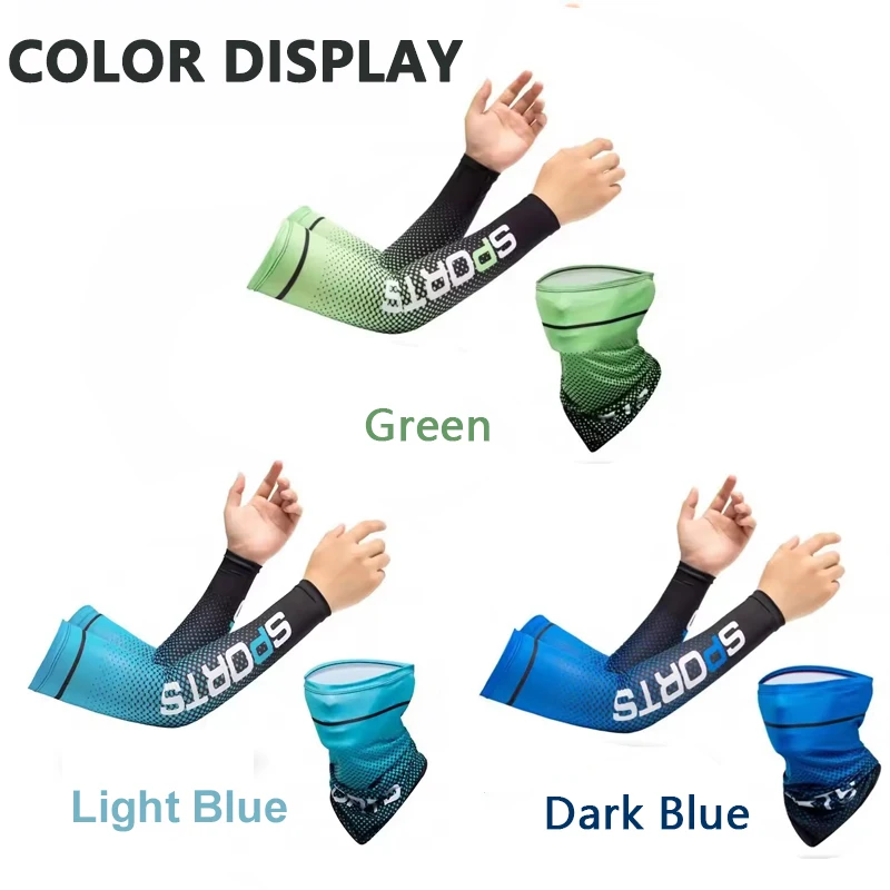 Print Ice Silk Arm Sleeves Breathable Sun Protection Arm Covers Summer Cycling Sports Anti-Sunburn Cooling Long Arm Cuffs image 6
