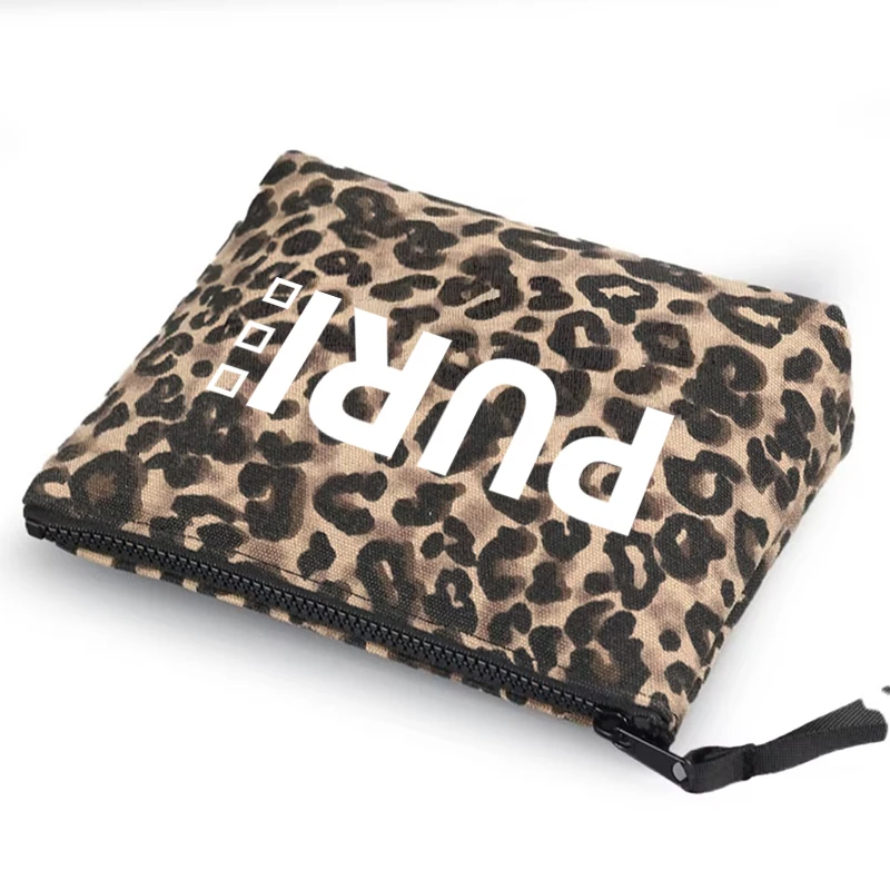 PG Ladies Handbag Retro Spicy Girl Style Leopard Pattern Design Portable Lightweight, Large Capacity Practical Travel Makeup Bag