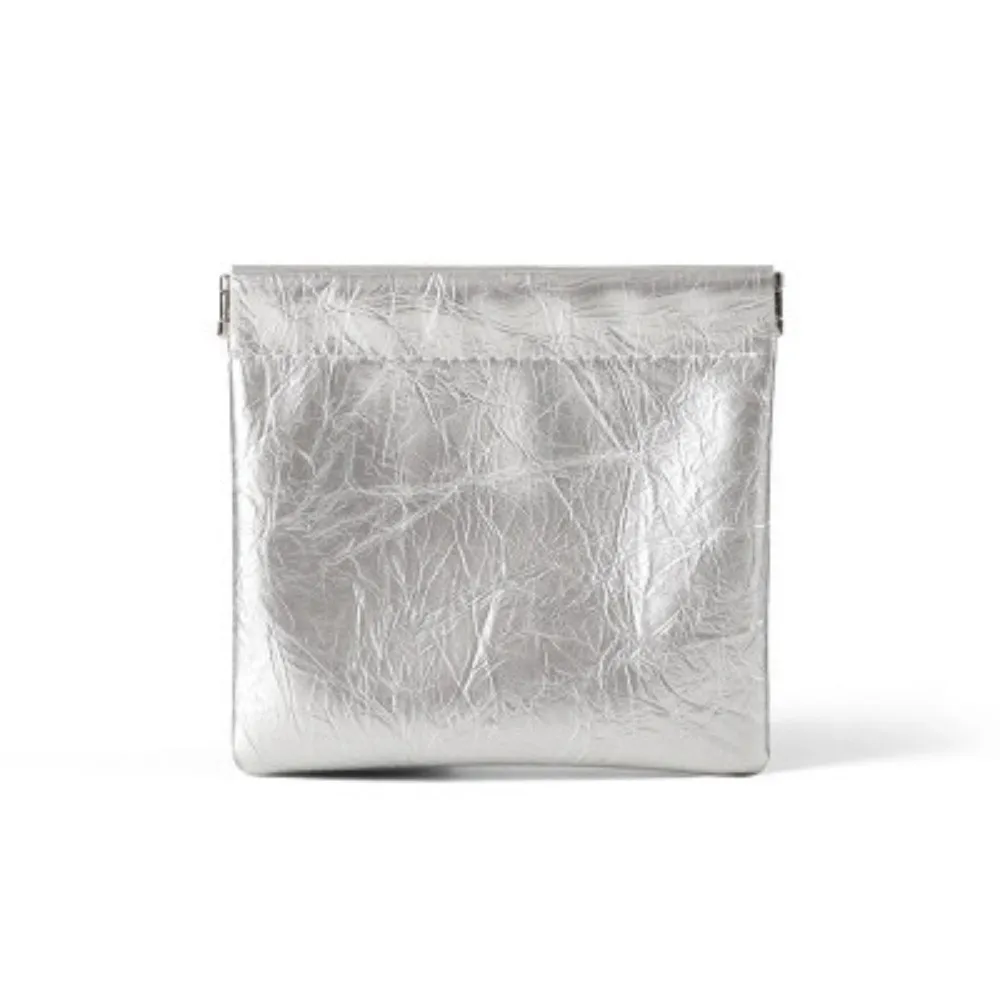 Fashion Waterproof PU Leather Coin Purse Automatic Closure Compact Mini Short Wallet Portable Cosmetic Bag Women Men