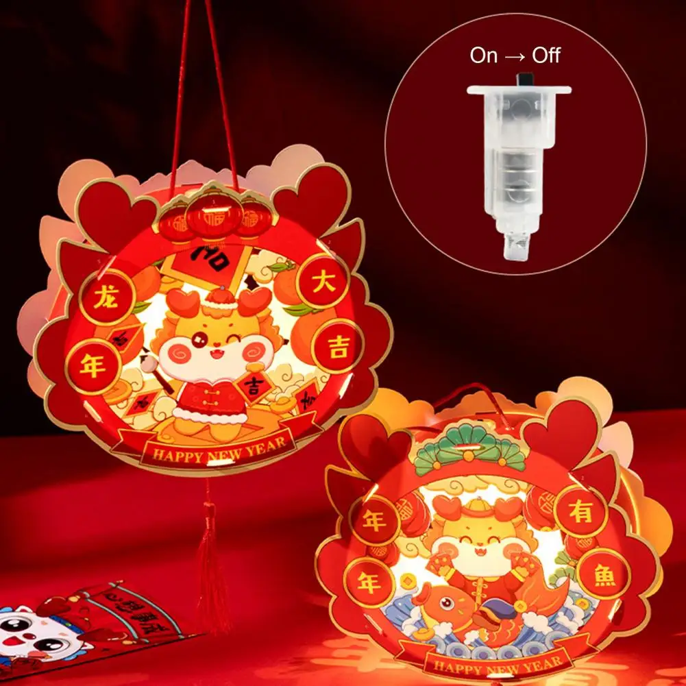 Chinese Themed Party Decor Diy Lantern Kit 2024 Year of Dragon Diy Lantern Material Kit for Festive Decoration for Children's