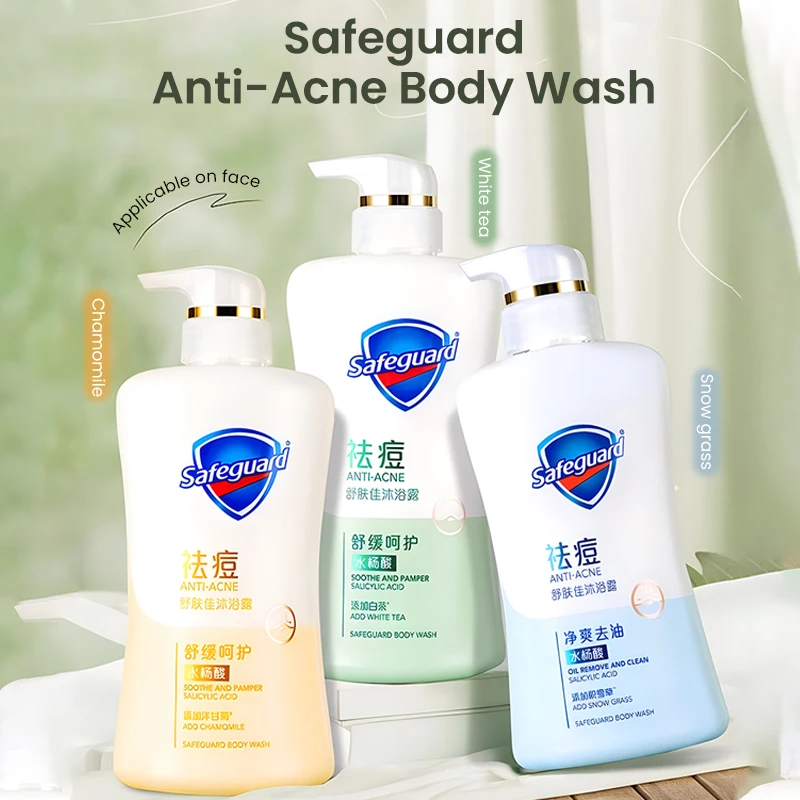 

Safeguard Anti-mite Bodywash Mite Removal Anti-acne Salicylic Shower Gel Gentle Facial Cleansing Wash Face Bathing 360g