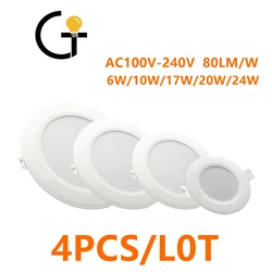 4 sztuki LED oprawa wpuszczana oszczędzania energii bez migotania AC110V 220V wysoka moc 6W-24W 3000K/4000K/6000 kogmatwane W kuchni