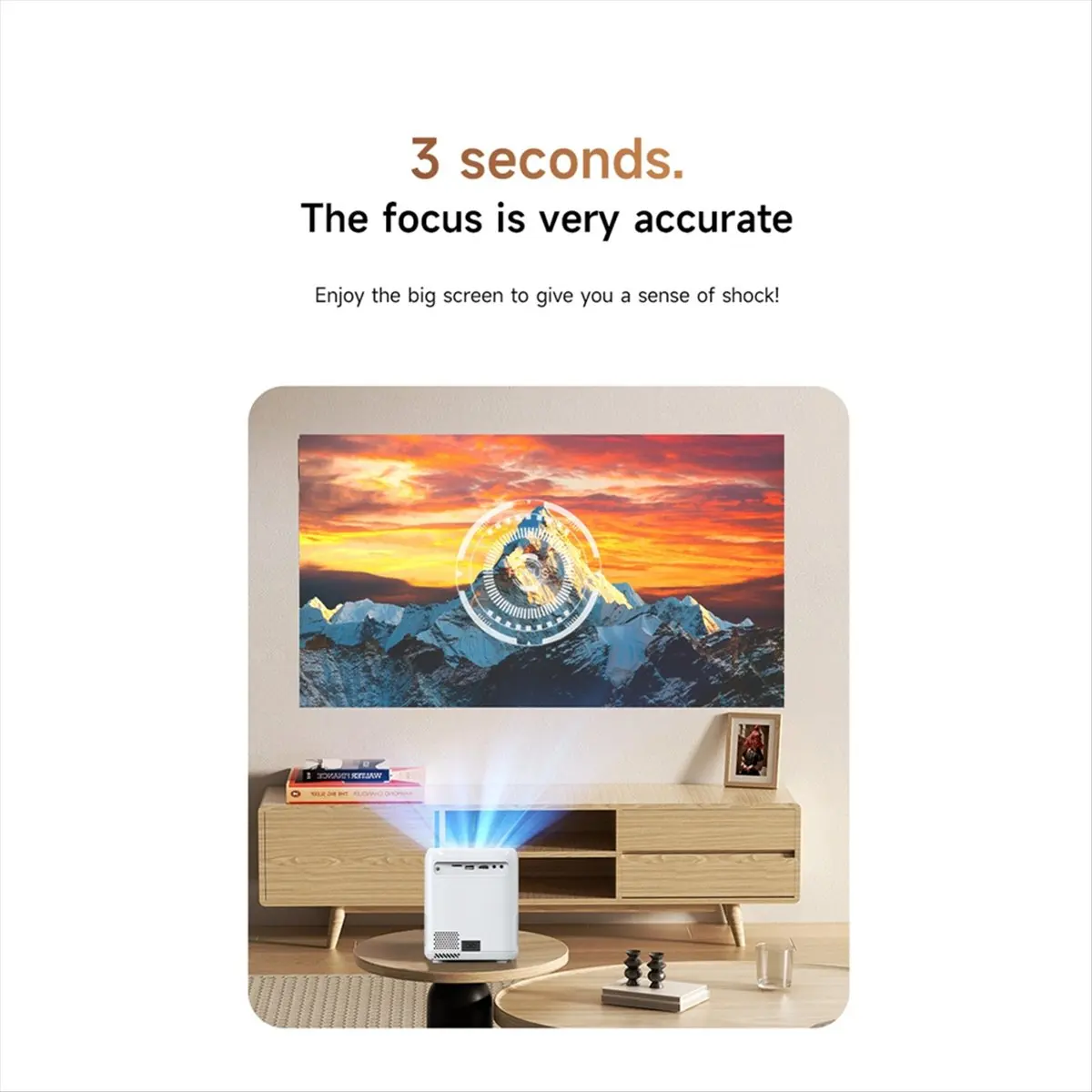 Home Ultra-High-Definition Projector 1080P Projector with Zoom Electric Focus Projector WIFI Mobile Phone Projection