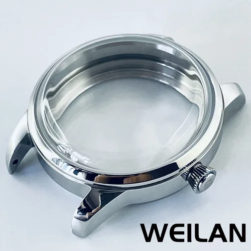 Imagen 2 del producto 33 mm/40 mm adecuado para el movimiento NH35 NH36 7S26 7S36 4R35 4R36, caja de cristal con arco de cóctel plateado de acero inoxidable para hombres y mujeres