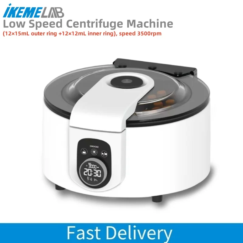 IKEME Lab Centrifuge Machine 3500rpm Swing Horizontal Compound Rotor 15/10/12ml Low Speed Blood Centrifuge Plasma Centrifuge