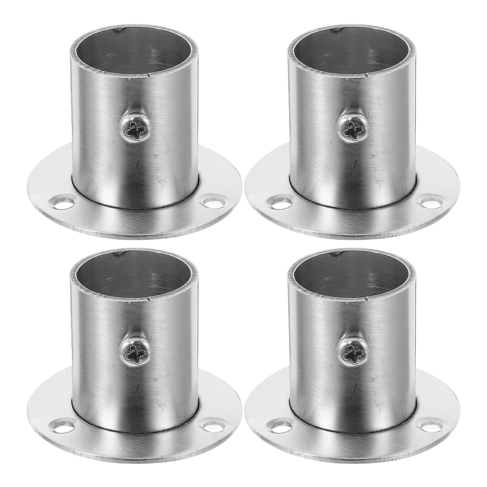 4pcs High Foot Clothes Rod Bracket Stainless Steel Durable Reliable Long Term Use Elevated Design Clean Tidy Versatile Closet